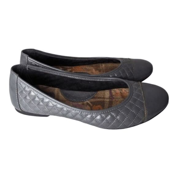 BORN Riley Grey Leather Ballet Flat Size 7.5 - Picture 3 of 8